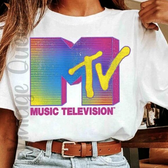 MTV Neon Stripe Graphic Tee - Picture 2 of 7